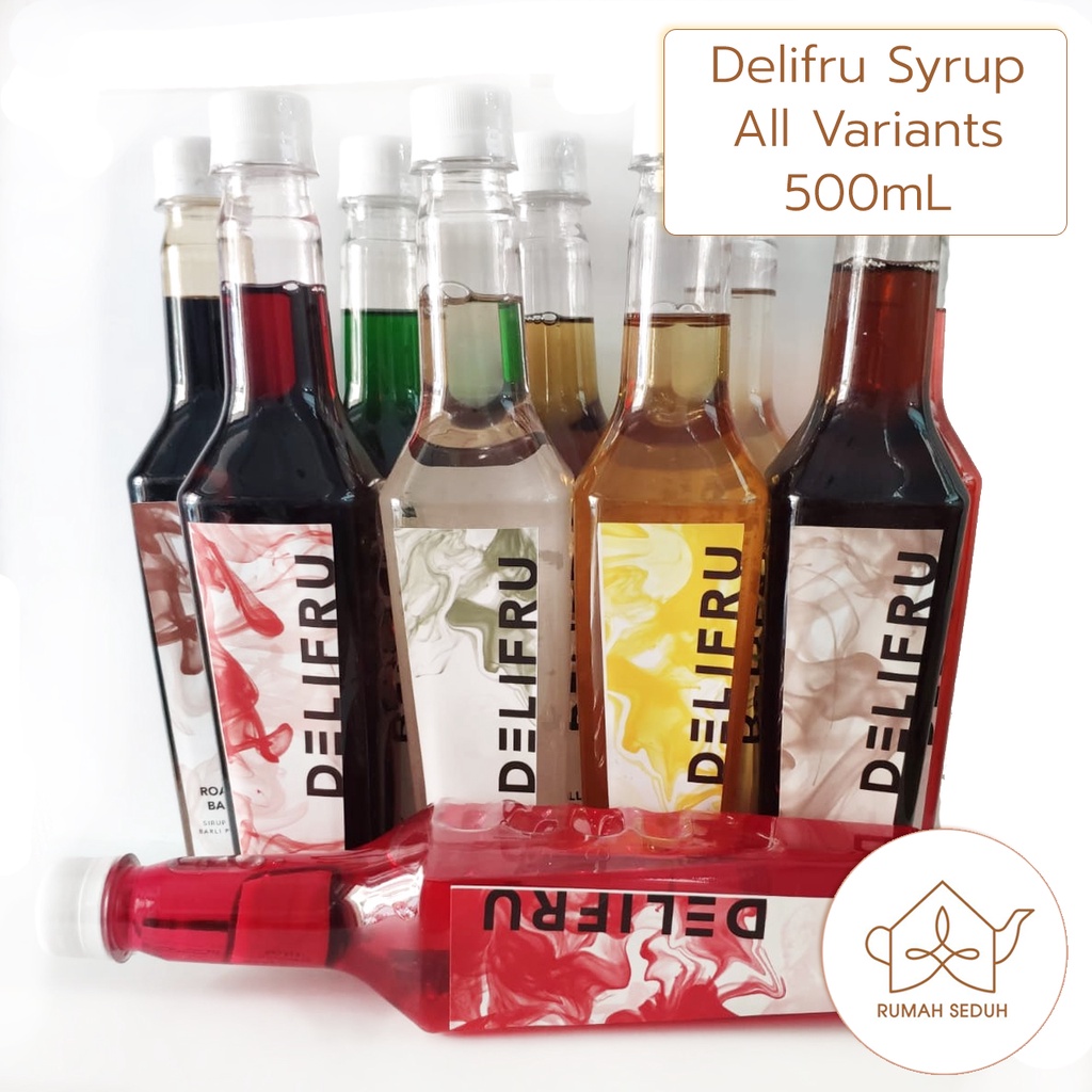 Delifru Syrup 500ml Other Variants - Roasted Barley Rose Cotton Candy Bubble Gum Mojito Mint Sakura Bl…