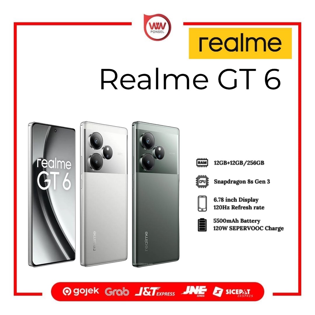 Hp Realme GT 6 Ram 12GB Internal 256GB Garansi Resmi Giá 8,500,000 Đồng*Miễn phí vận chuyển