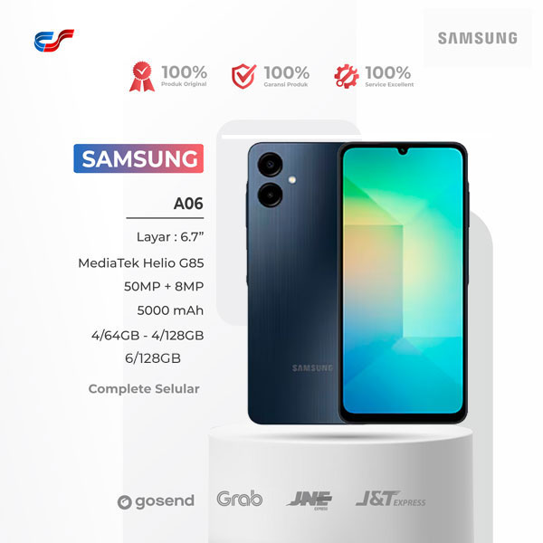 Samsung Galaxy A06 4/64GB 4/128GB 6/128GB - Mediatek Helio G85 | Garansi Resmi Harga 1,299,000 rupiah*Gratis Ongkir