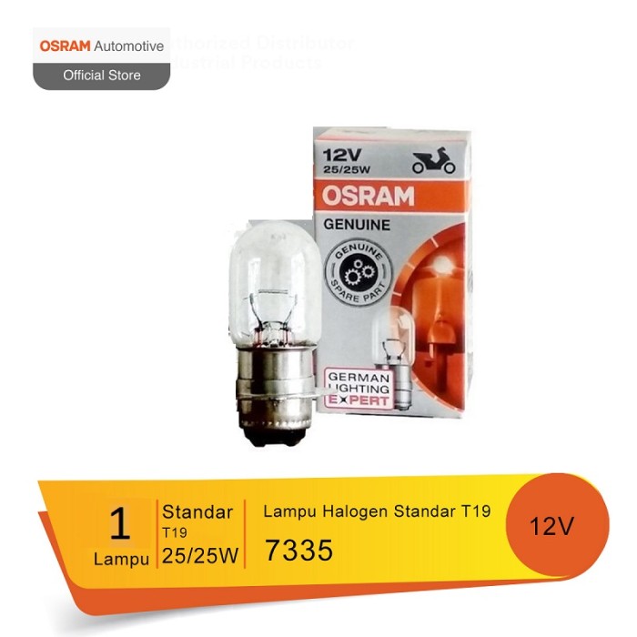Osram Lampu Utama Motor Headlamp T19 M5 K1 Putih Kekuningan 7335 1 Pcs Harga 11,600 rupiah*Gratis Ongkir