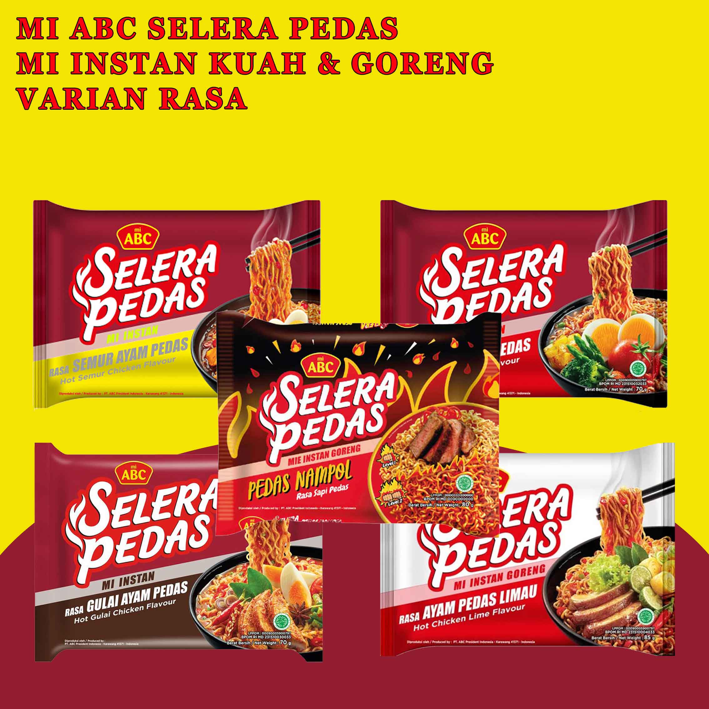 Jual Mie Abc Selera Pedas Mi Instan Kuah Goreng Varian Rasa Terbaru ...