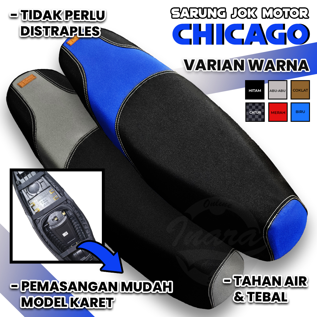 Universal style Chicago motorcycle seat cover thick material premium motorcycle beat Vario scopy Mio supra Nmax Harga 40,410 rupiah*Gratis Ongkir