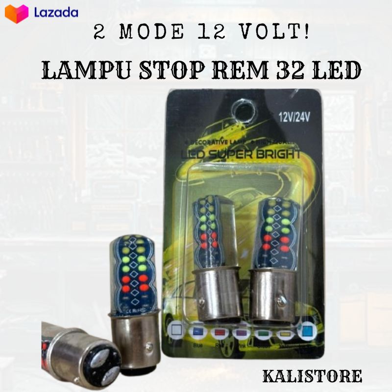 Rgb Jelly 32 Led Brake Stop Light – 2 Normal/Flash Modes, Universal 12V Motorcycle, Waterproof Harga 10,500 rupiah*Gratis Ongkir