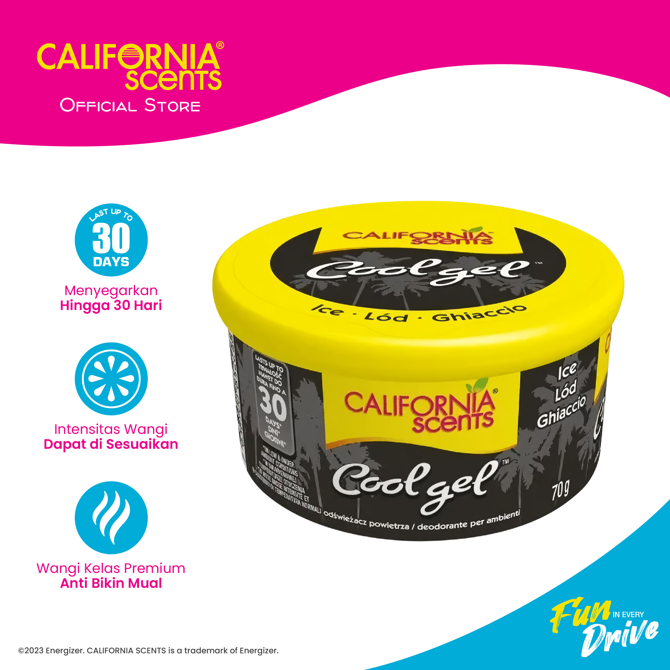 California Scents ICE Gel Cans Pengharum Mobil Kamar Lemari Harga 23,200 rupiah*Gratis Ongkir