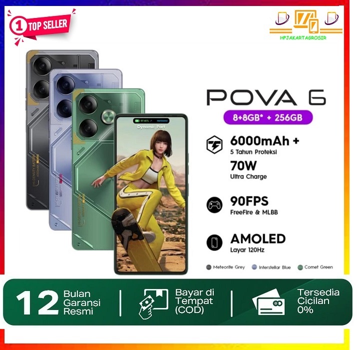 Tecno Pova 6 Ram 8/256 Harga 2,290,000 Ringgit*Penghantaran Percuma
