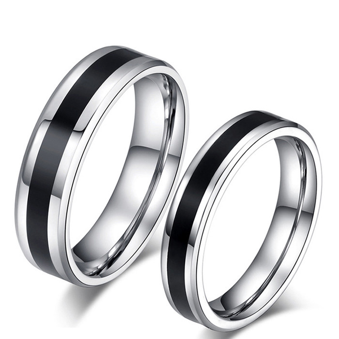 Cincin Hitam List Silver Kekinian Size 16 17 18 19 Pria Dan Wanita Happy Shoping Lazada Indonesia