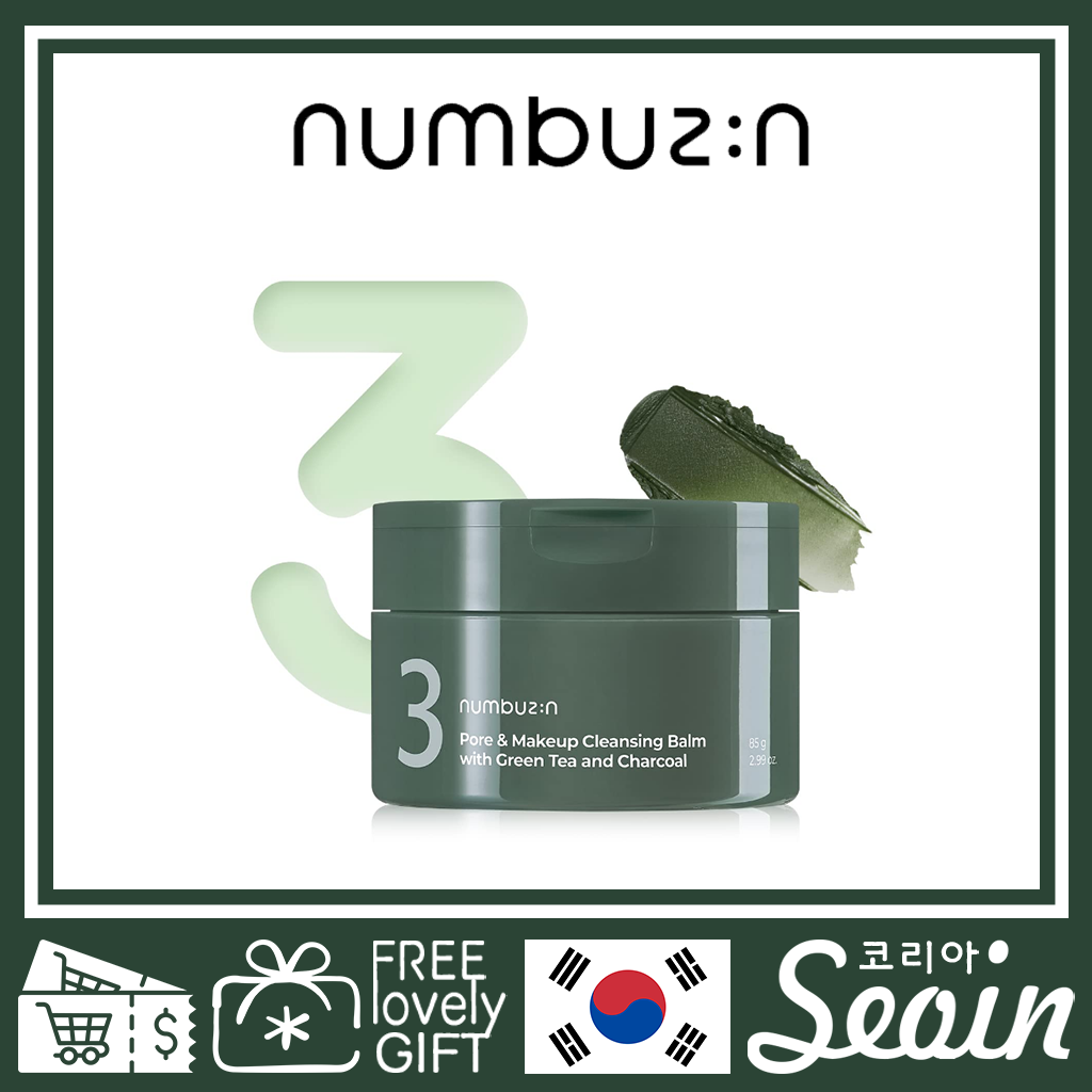 Numbuzin no. 3 pore & makeup cleansing balm with green tea and charcoal 85g - seoin