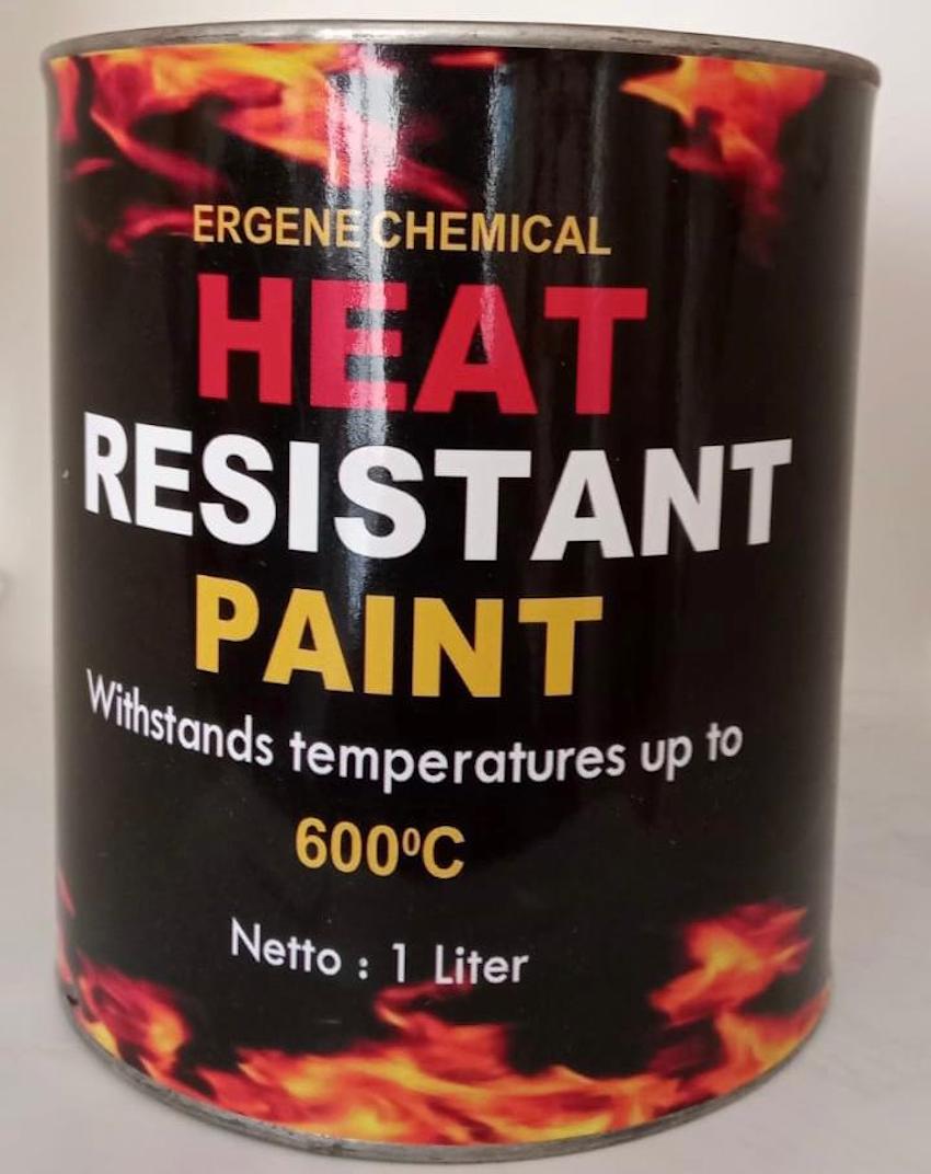 ERGENE Heat Resistant Paint 600 deg.C 1Liter - Black glossy- High Temperature paint - Hi Temp Paints Harga 468,800 rupiah*Gratis Ongkir