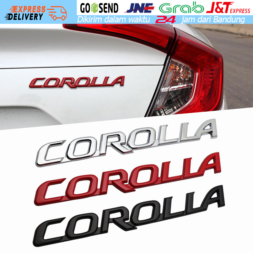 Emblem Corolla Tulisan Mobil 3D ABS Stiker Sticker Corolla Toyota Harga 19,000 rupiah*Gratis Ongkir