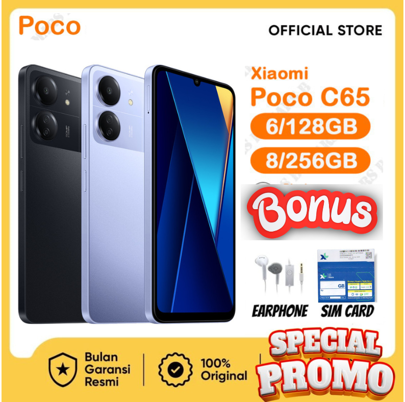 Poco C65 8/256 GB 50MP Camera Helio G85 4G LTE. Garansi - Special Promo Harga 1,380,000 rupiah*Gratis Ongkir
