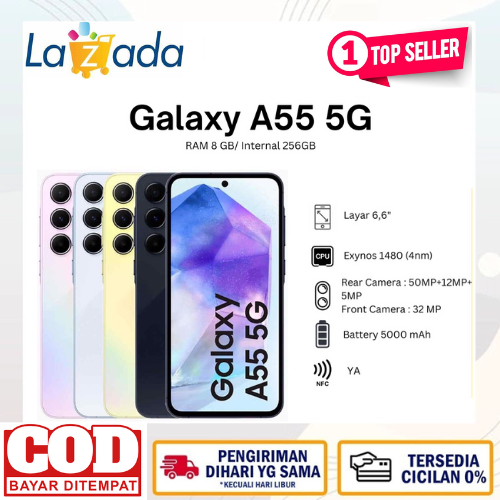 Deals!! Samsung Galaxy A55 5g BB 8/256 GB | | 8/128GB AMOLED 50 MP | | Exynos 1480 Harga 4,166,400 rupiah*Gratis Ongkir
