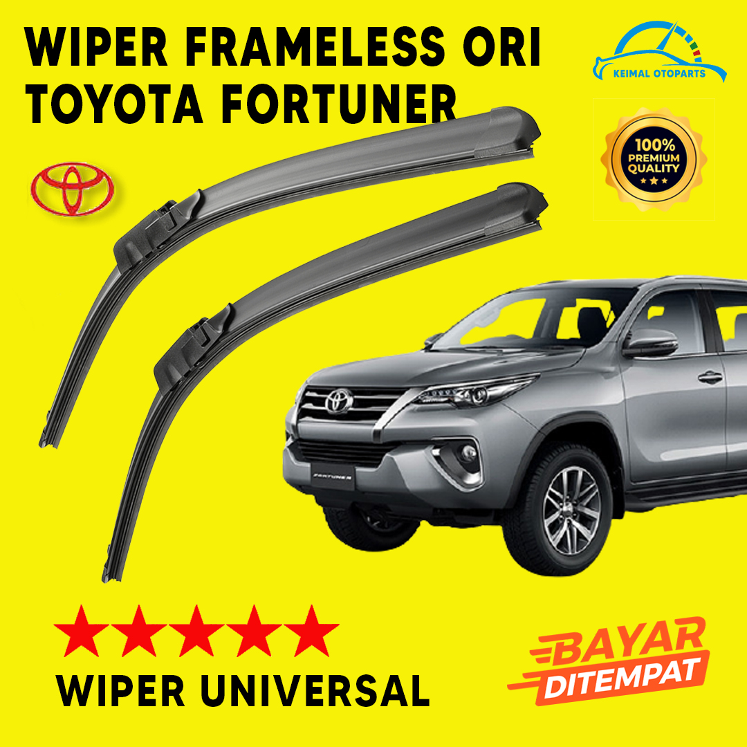 Wiper Mobil Toyota Fortuner / Wiper Frameless Fortuner 1 Set Kiri dan Kanan / Wiper Tanpa Rangka Besi Harga 58,000 rupiah*Gratis Ongkir