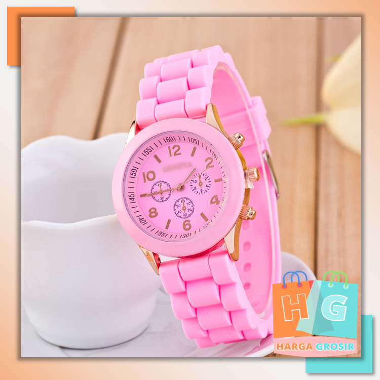 	 Harga Grosir Jam Tangan Geneva / Jam Tangan Arloji / Jam Fashion Wanita / Quartz Watch 	