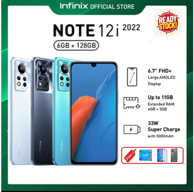 INFINIX NOTE 12i RAM 6 GB ROM 128 GB Processor : Helio G85 - BIRU Harga  1,350,000 Ringgit*Penghantaran Percuma