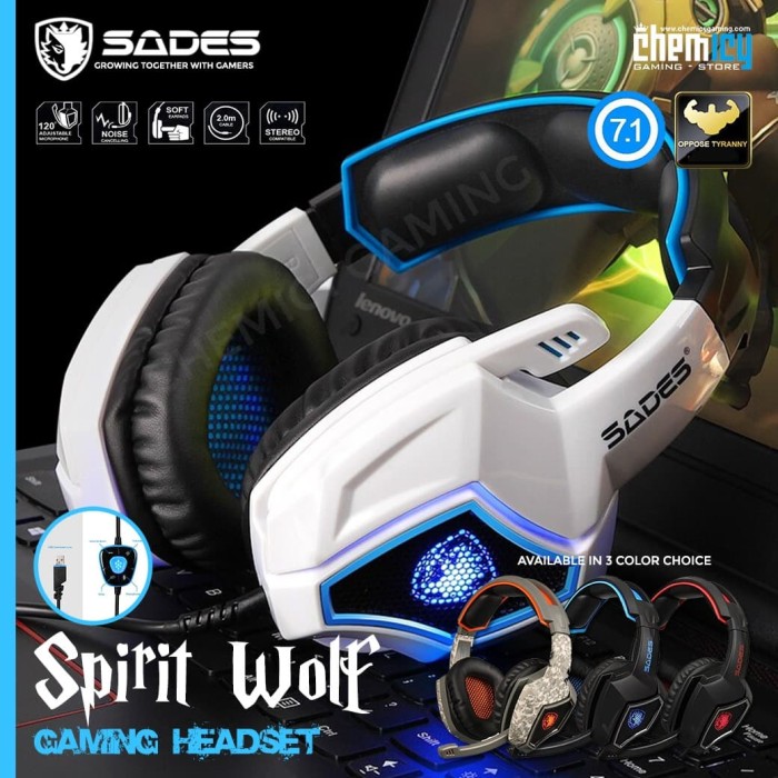 Sades Spirit Wolf 7.1 USB + Jack Gaming 