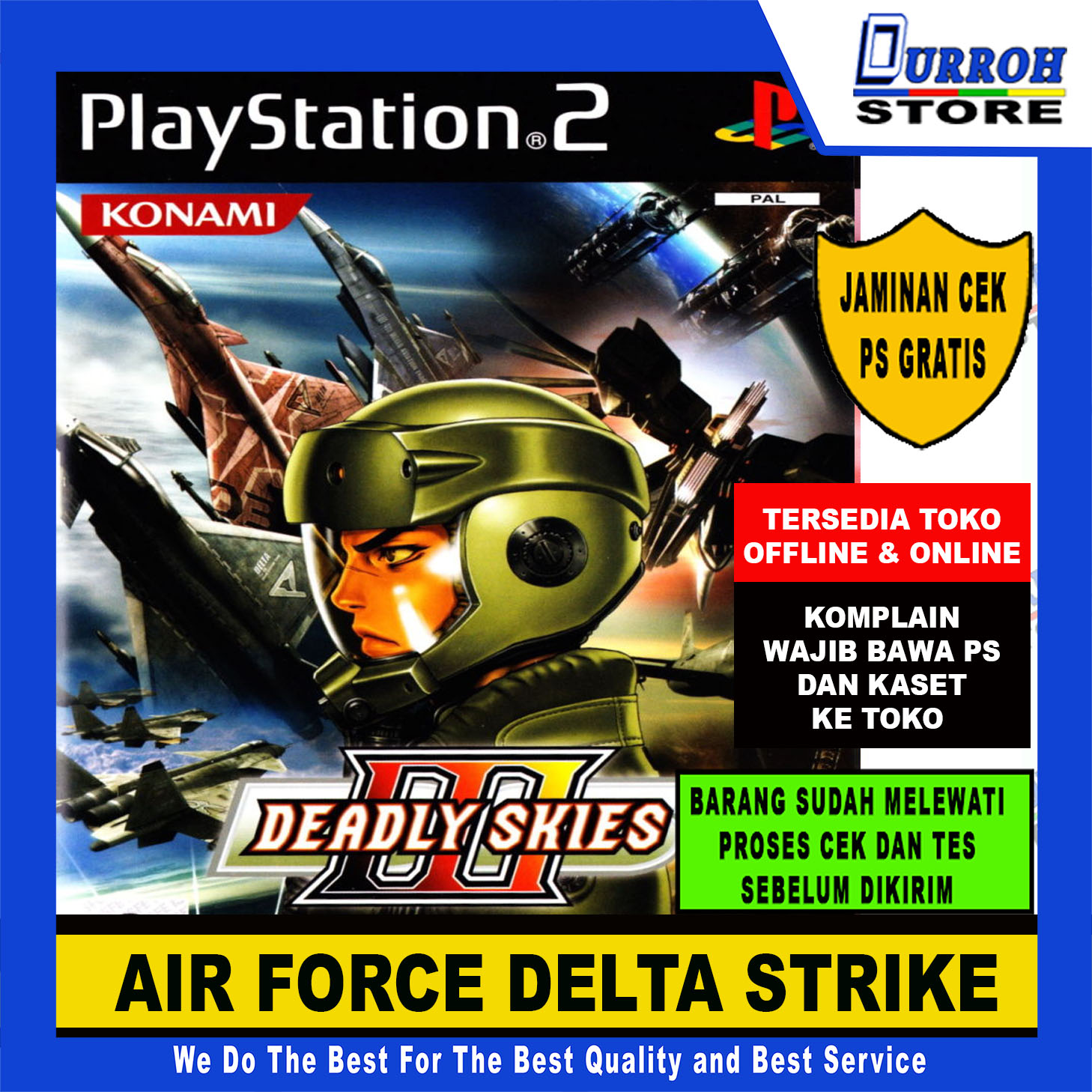 KASET DVD PS2 / PLAYSTATION 2 AIRFORCE DELTA STRIKE Harga  9,000 rupiah*Gratis Ongkir