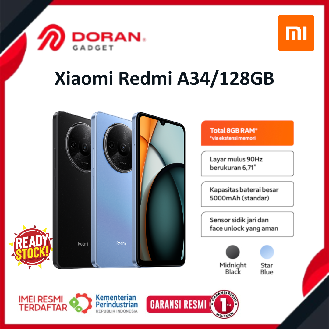 Xiaomi Redmi A3 4/128GB RAM 4GB ROM 128GB Black | Blue - Garansi Resmi 1 Tahun Harga 1,199,000 rupiah*Gratis Ongkir