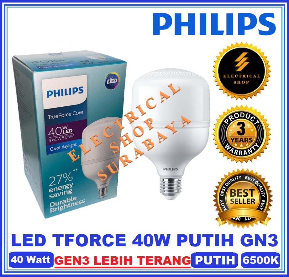 Harga lampu hias	 Philips Lampu Led Trueforce 40W 40 Watt Putih Harga Grosir Tforce Core Industrial 	