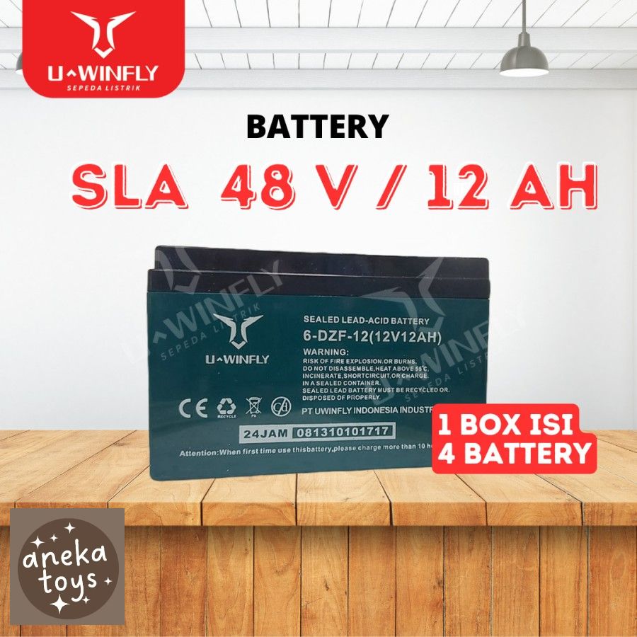 Uwinfly Electric Bicycle Battery 12V12Ah & 48V12Ah Accu Electric Bike Harga 310,000 rupiah*Gratis Ongkir