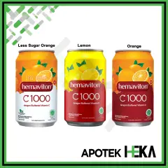 Hemaviton C1000 Kaleng 330 ml Vitamin C Orange Less Sugar Lemon Jeruk