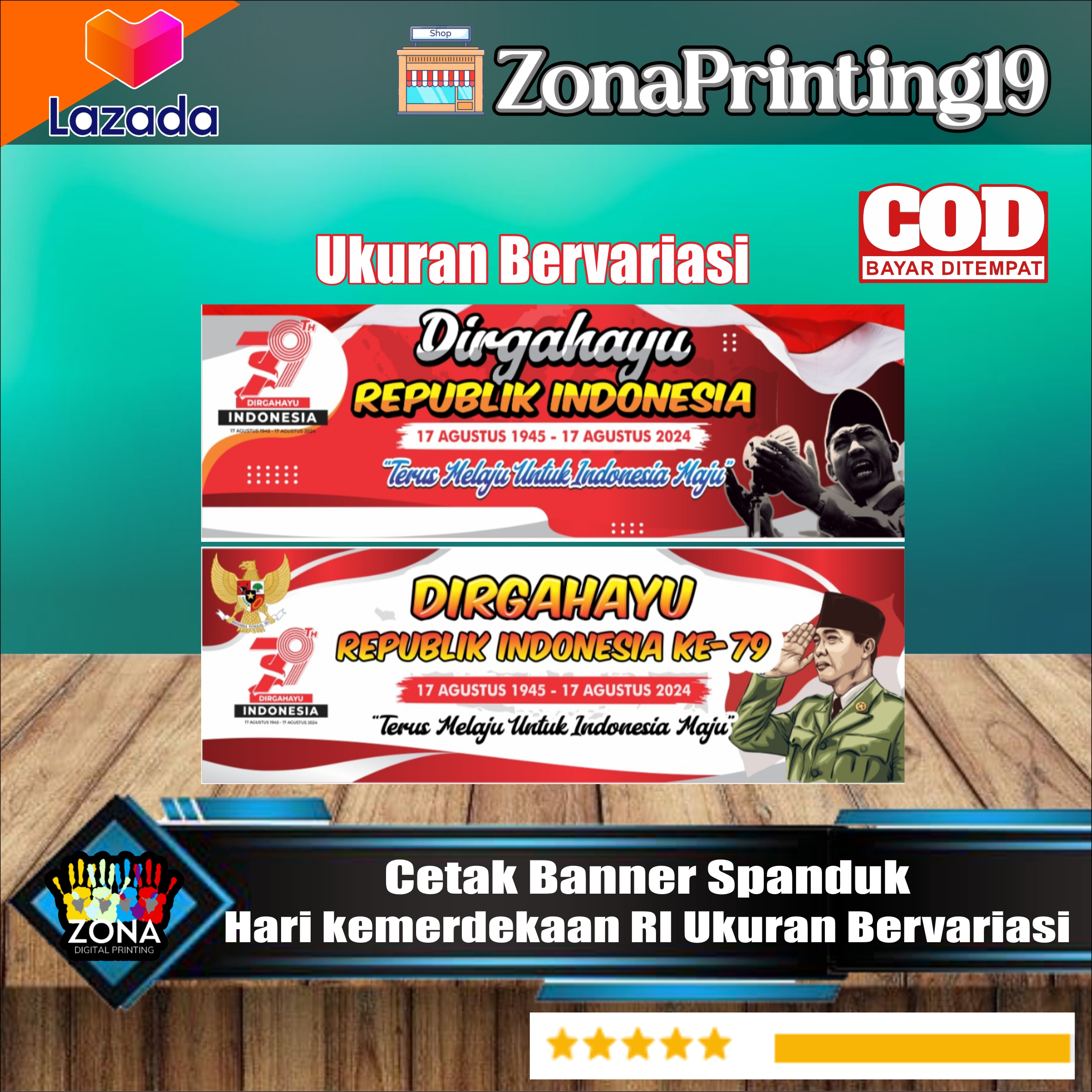 Ready to Print Banners for 17 August / Independence Day / 79Th Anniversary of the Republic of Indonesi…