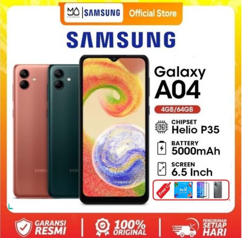 HP !!! Samsung Galaxy A04e , A04 RAM 3/32 GB & 4/64 GB Sein Bergaransi - 4/64 GB , Promo Harga 1,000,000 rupiah*Gratis Ongkir