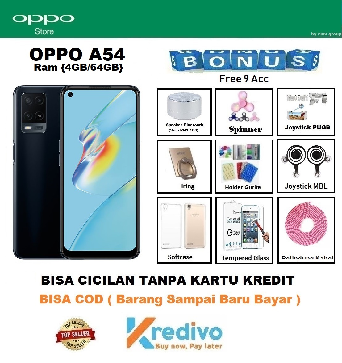 Oppo A54 Ram 4GB/64GB - Bisa Cicilan Tanpa Kartu Kredit & Free 9 Acc ( Garansi Resmi, Bisa COD, Kredivo, HP Murah, Promo , Discount, Sale)