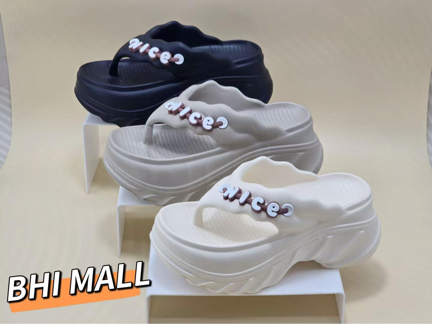 [Asfer] women's slippers flip flops premium wedges non-slip modern rubber Eva soft - Merek nobrand Harga 36,300 rupiah*Gratis Ongkir
