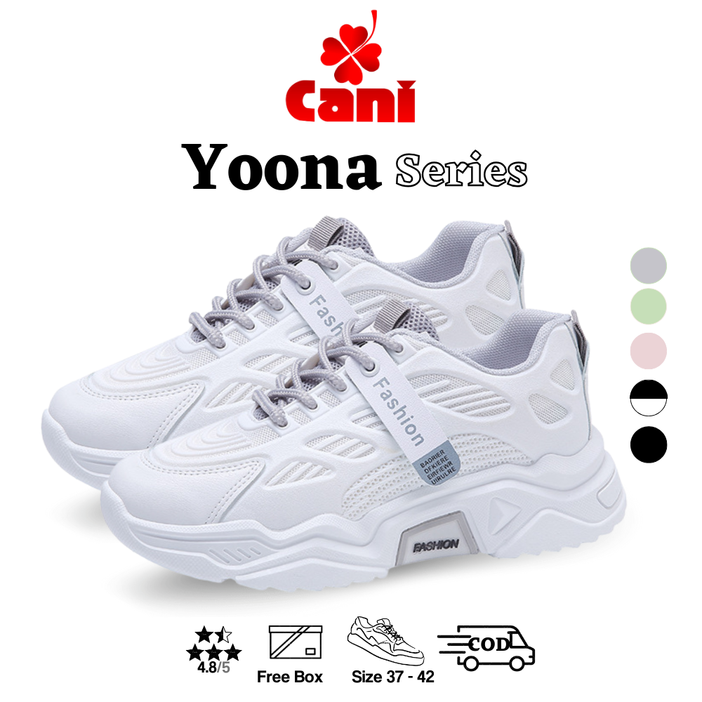 Cani "Free Box" (Size 37 - 42) Yoona Women's Shoes Sneakers Trendy Fashion Sport Anti Slip 9015 - Merek CANI Harga 69,900 rupiah*Gratis Ongkir