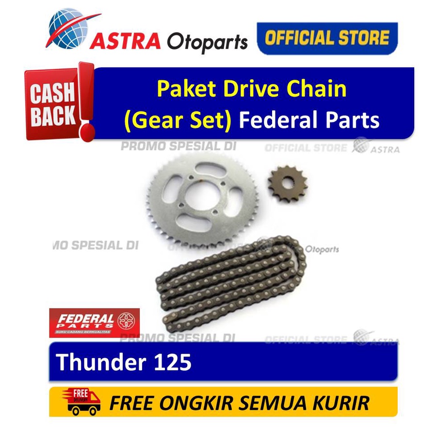 Paket Drive Chain Federal Parts Thunder 125 Harga 210,000 rupiah*Gratis Ongkir