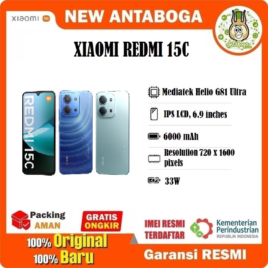 Xiaomi Redmi 15C 6/128 & 8/256 GB official warranty Harga  1,720,000 Ringgit*Penghantaran Percuma