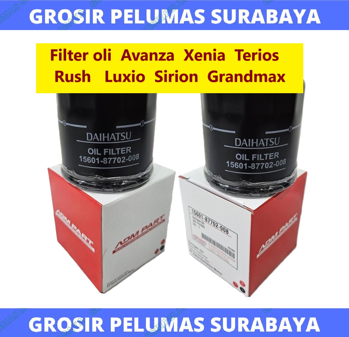 Filter oli ORIGINAL Avanza Xenia Terios Rush Luxio Sirion Grandmax oil filter 008 Toyota Astra Daihatsu motor Harga 34,999 rupiah*Gratis Ongkir