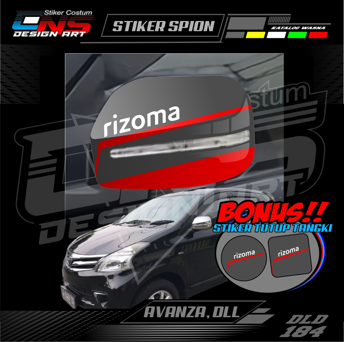 Stiker Spion Mobil Toyota Avanza RIZOMA Custom Semua Mobil Stiker Spion Pick Up Stiker Print Stiker Vinyl Stiker Kata Keren Stiker Cewek Vector Hijab - Bisa Request Harga 55,900 Ringgit*Penghantaran Percuma