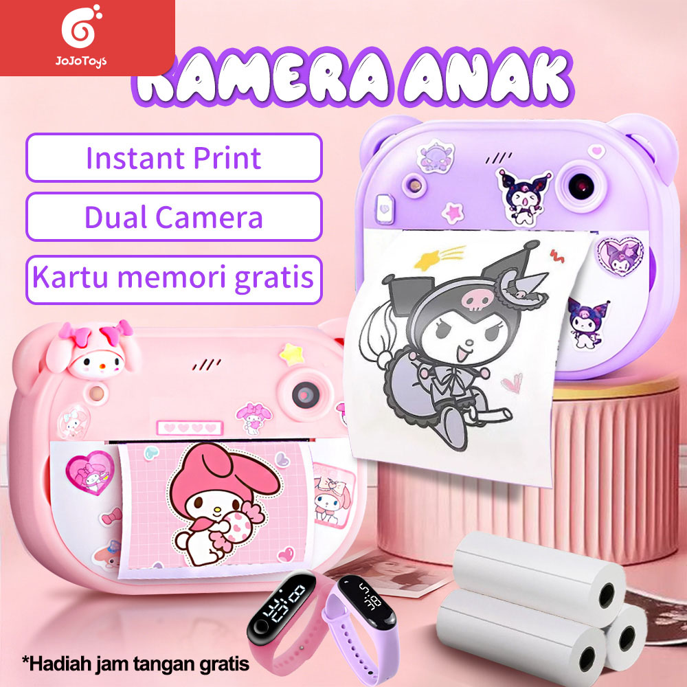 Jojotoy Children's Camera Polaroid Mini Instant Print 2 Inch Fhd Screen Digital Dual Camera 32Gb Child…