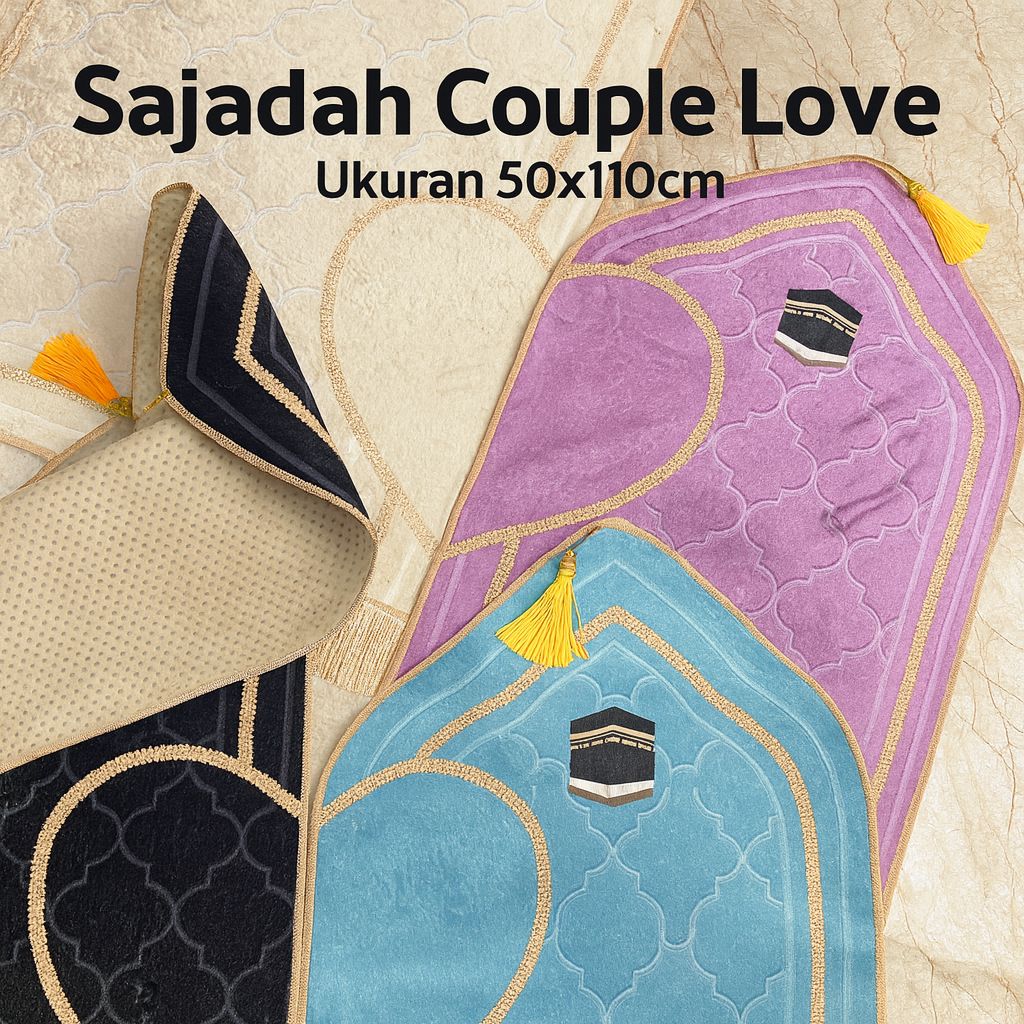 Prayer rug dome couple love midi couple husband wife pernikahan hadiah 50x110cm