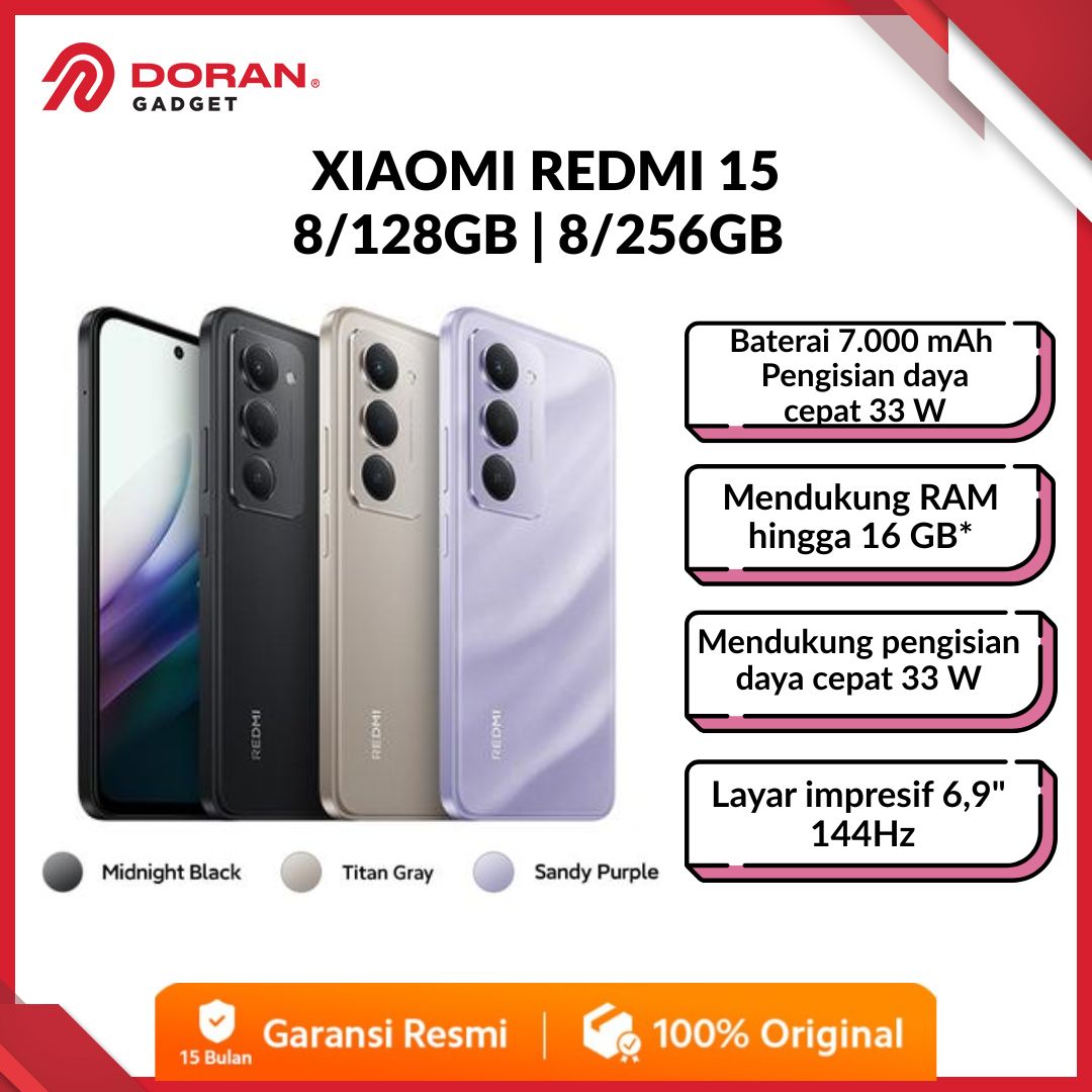 Xiaomi Redmi 15 8/128 | 8/256 Large Battery 7000Mah | Ram Expansion up to 16Gb Harga  2,079,000 Ringgit*Penghantaran Percuma