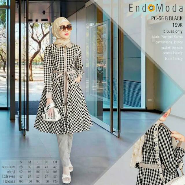 Blous Muslimah Endomoda Pc 56 Black Lazada Indonesia