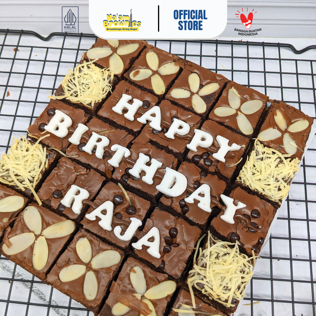 KUE Brownies Fudgy Shinny Fudge Bronies Large UK 20x20cm ISI 25 Potong Brownies Terenak Brownies Premi…