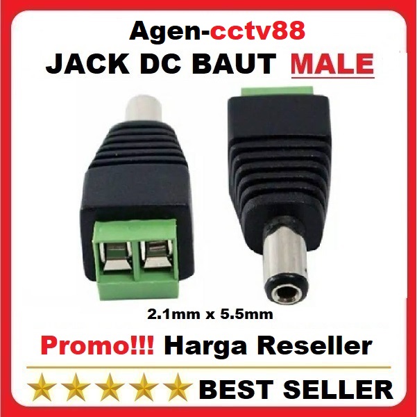 Konektor / conector Jack DC Baut Male Harga reseller Agen-cctv88 Harga  1,100 rupiah*Gratis Ongkir