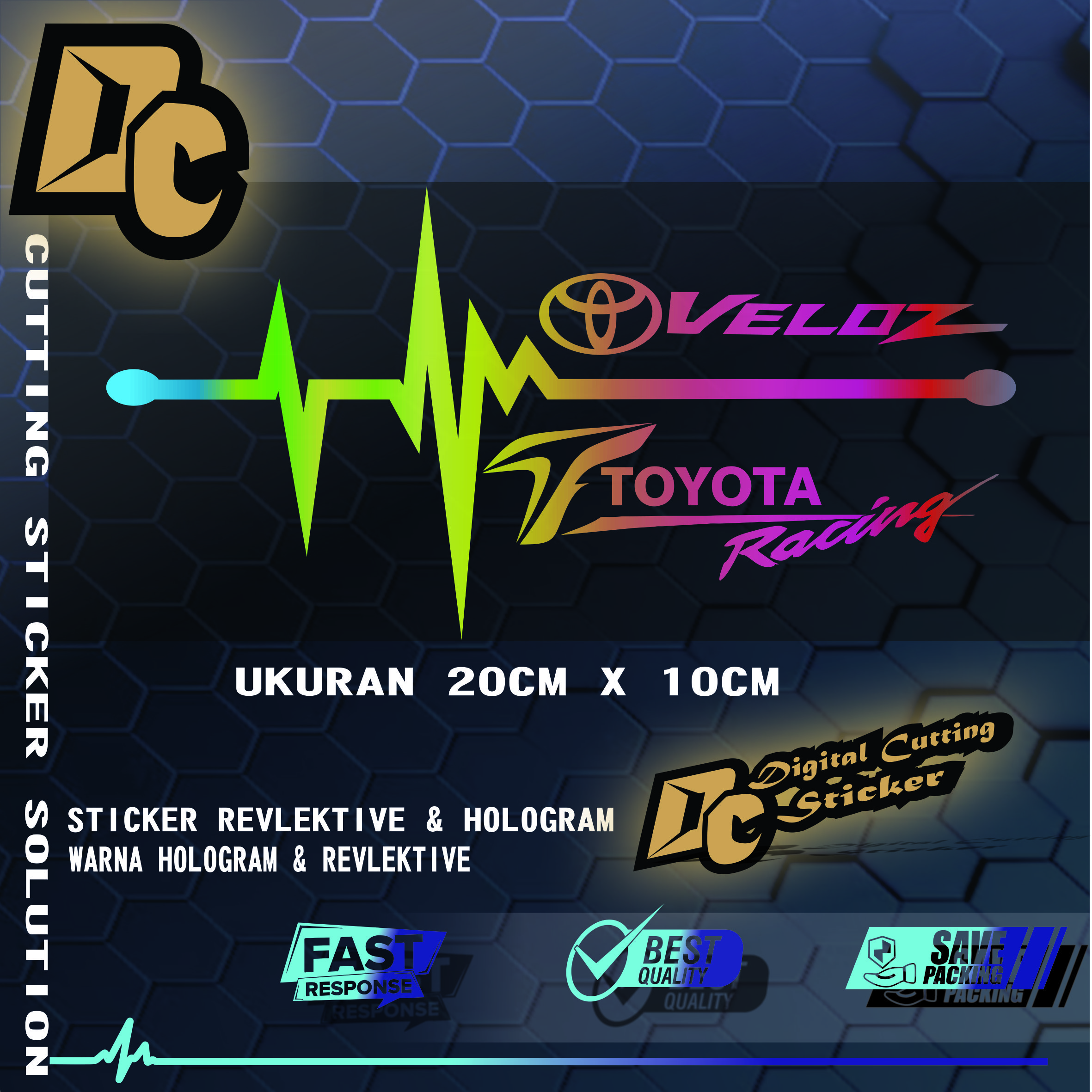 Sticker Logo Toyota Veloz Stiker Mobil Variasi Ekg Hologram Dan Reflektive Harga 25,000 rupiah*Gratis Ongkir