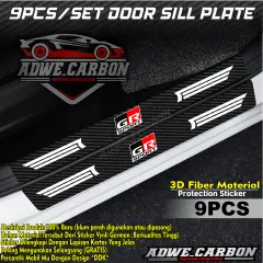 Stiker Sticker gr sport Karbon 3d pelindung pijakan pintu mobil toyota yaris gr rush gr raize gr fortuner gr agya gr aksesoris gr gazoo racing