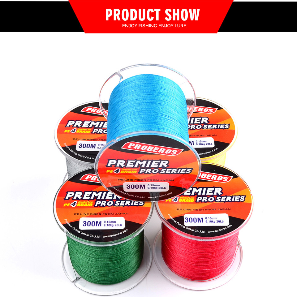 Proberos Premier Pro Series 0.23mm Thick 300MM Braided Fishing Line - Yellow