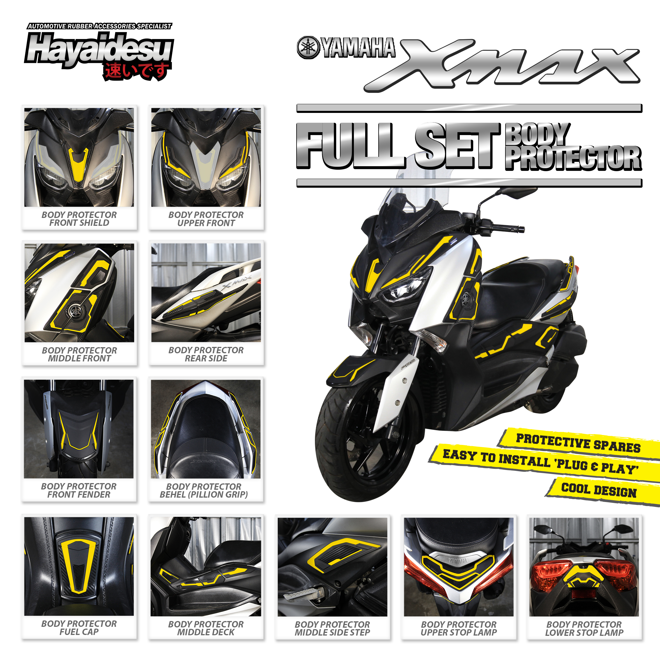 Hayaidesu Yamaha XMAX Old Full Set Body Protector Cover Harga 916,200 rupiah*Gratis Ongkir