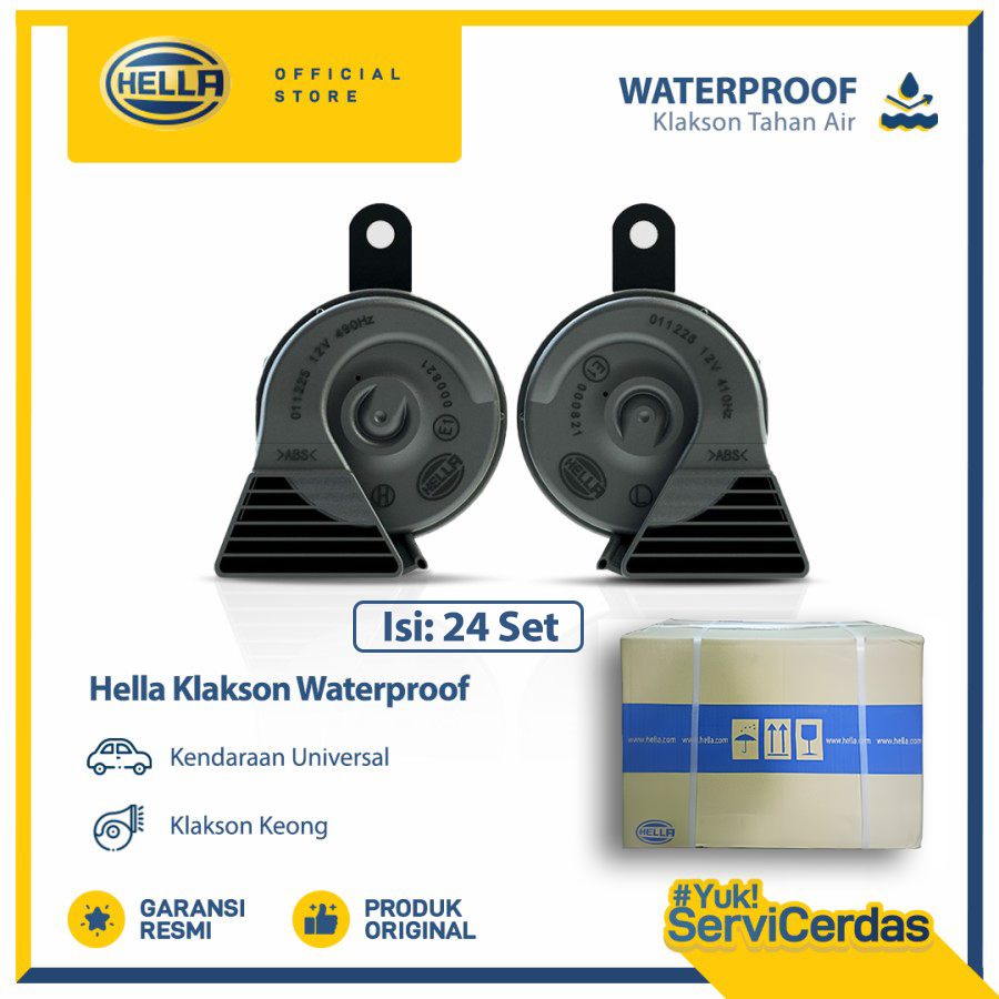 Klakson Waterproof Hella 12V (DUS / 24 SET) - Klakson keong mobil motor Harga 3,266,524 rupiah*Gratis Ongkir