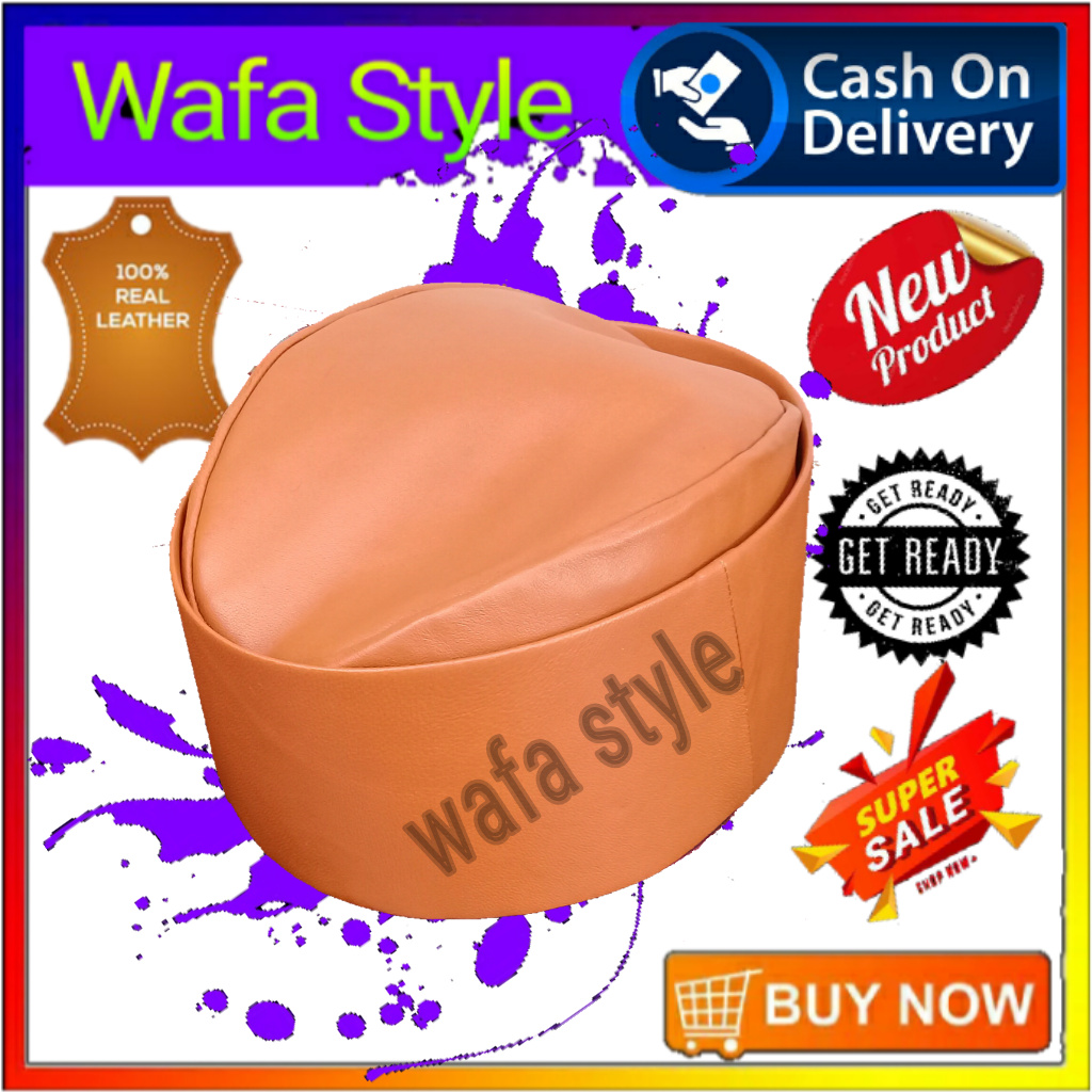 Topi kulit peci songkok susun kopiah songkok unik warna KKR TAN