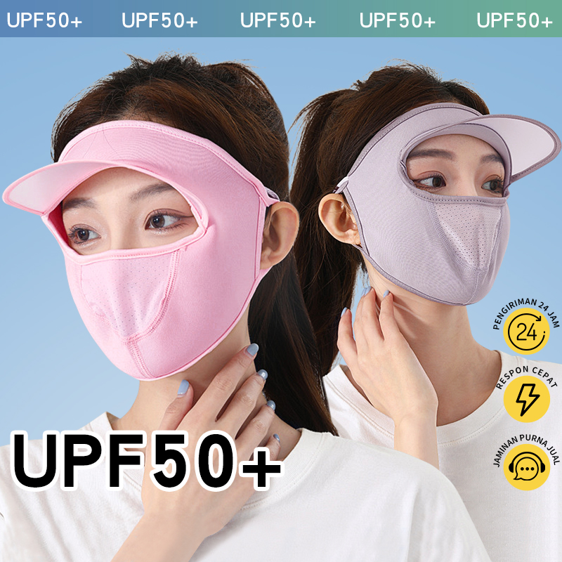 2024 Masker tabir surya sutra es musim panas untuk wanita, kerai, bersepeda di luar ruangan, anti-UV, masker angin sejuk bernapas terbuka Harga 49,000 rupiah*Gratis Ongkir