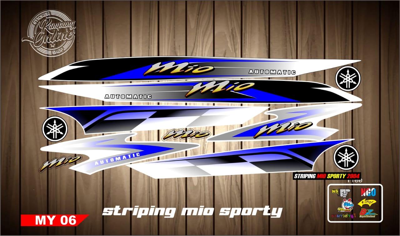 Striping Variasi Yamaha Mio Sporty Modifikasi List Biru Putih Lazada Indonesia