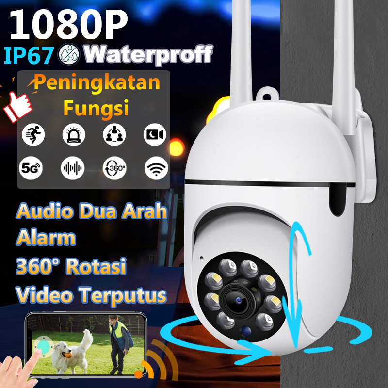 	 Cctv Mini Sambung Ke Hp Cctv Wireless Wifi Kamera Cctv Outdoor Full Hd 1080P Camera Waterproof Ip67 	