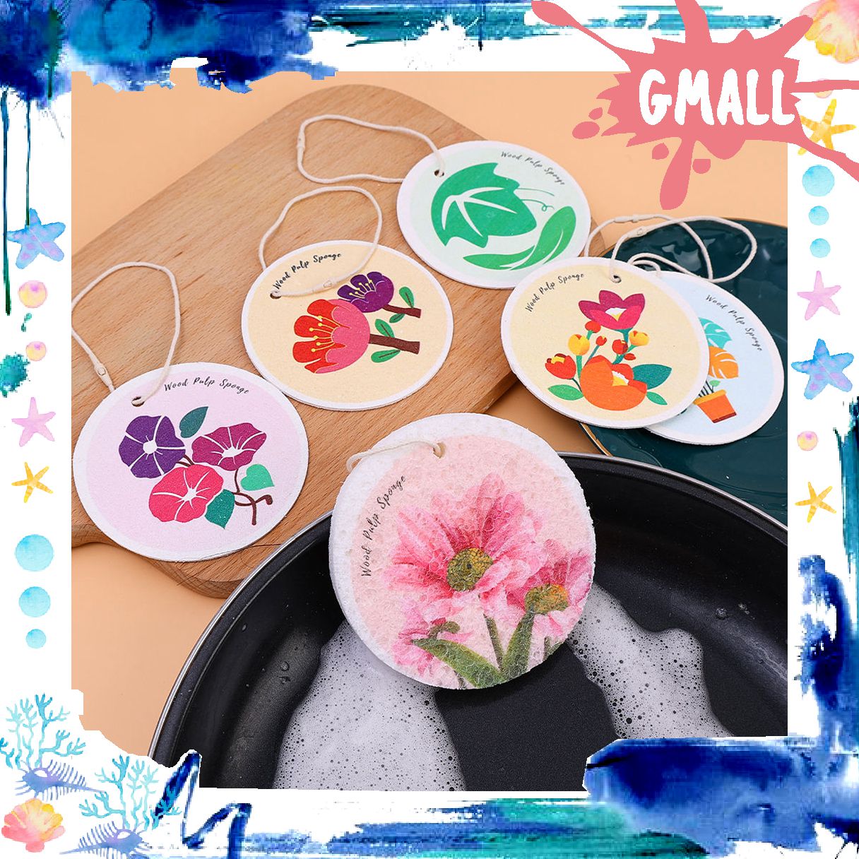 GM Spons Busa Magic Cuci Piring Motif Lucu Dengan Model Bulat Serbaguna R906 Harga 3,035 rupiah*Gratis Ongkir