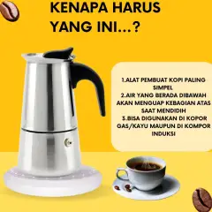 Alat Mesin Teko Pembuat Kopi Espresso Mokapot Moka Pot Cofee Coffe Cofee Coffee Maker 300mL 6cup terbaru